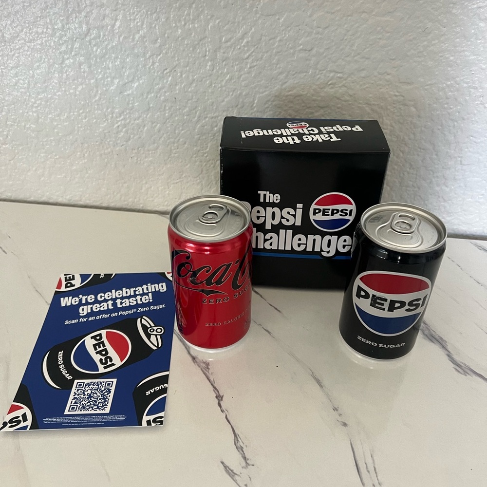 The Pepsi Challenge At-Home Kit Zero Sugar Pepsi and Coke Taste Test Soda Cans